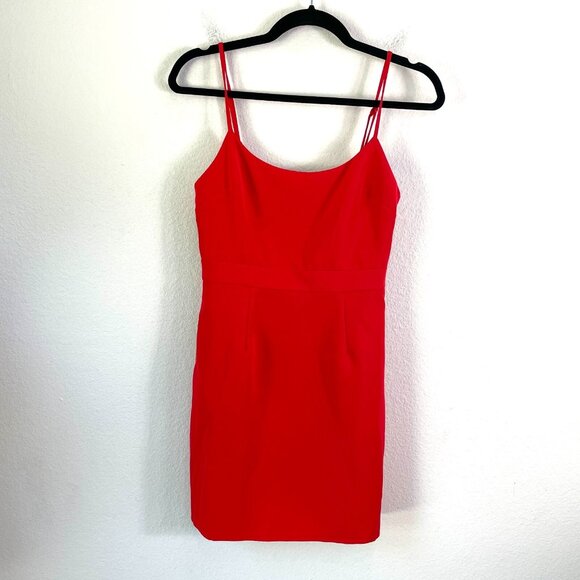 NEW NBD Revolve Womens Small Red Gracey Mini Dress Lace Up Back Sleeveless - Picture 2 of 11
